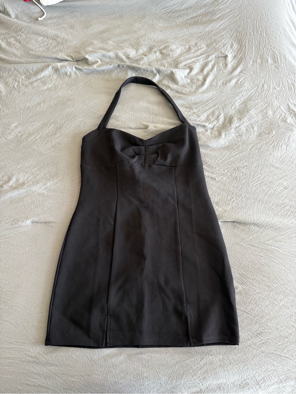 Forever 21 Black Halter Bow Mini Dress